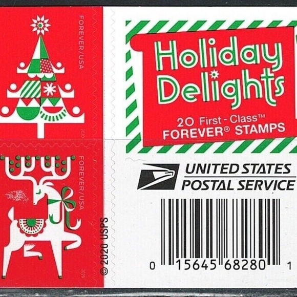 Mint US Holiday Delights Booklet Pane of 20 stamps 205665299378 - Picture 1 of 3